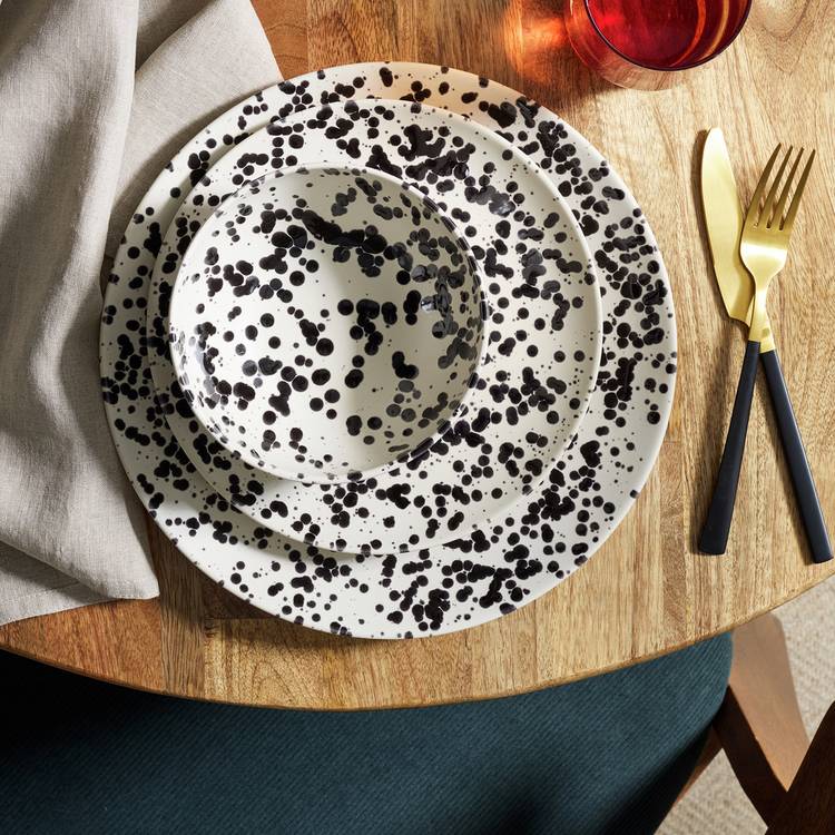 Habitat Jackson 12 Piece Stoneware Dinner Set - Black 0