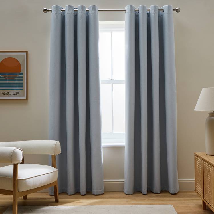 Habitat Blackout Eyelet Curtain - Country Blue - 137x117cm 0