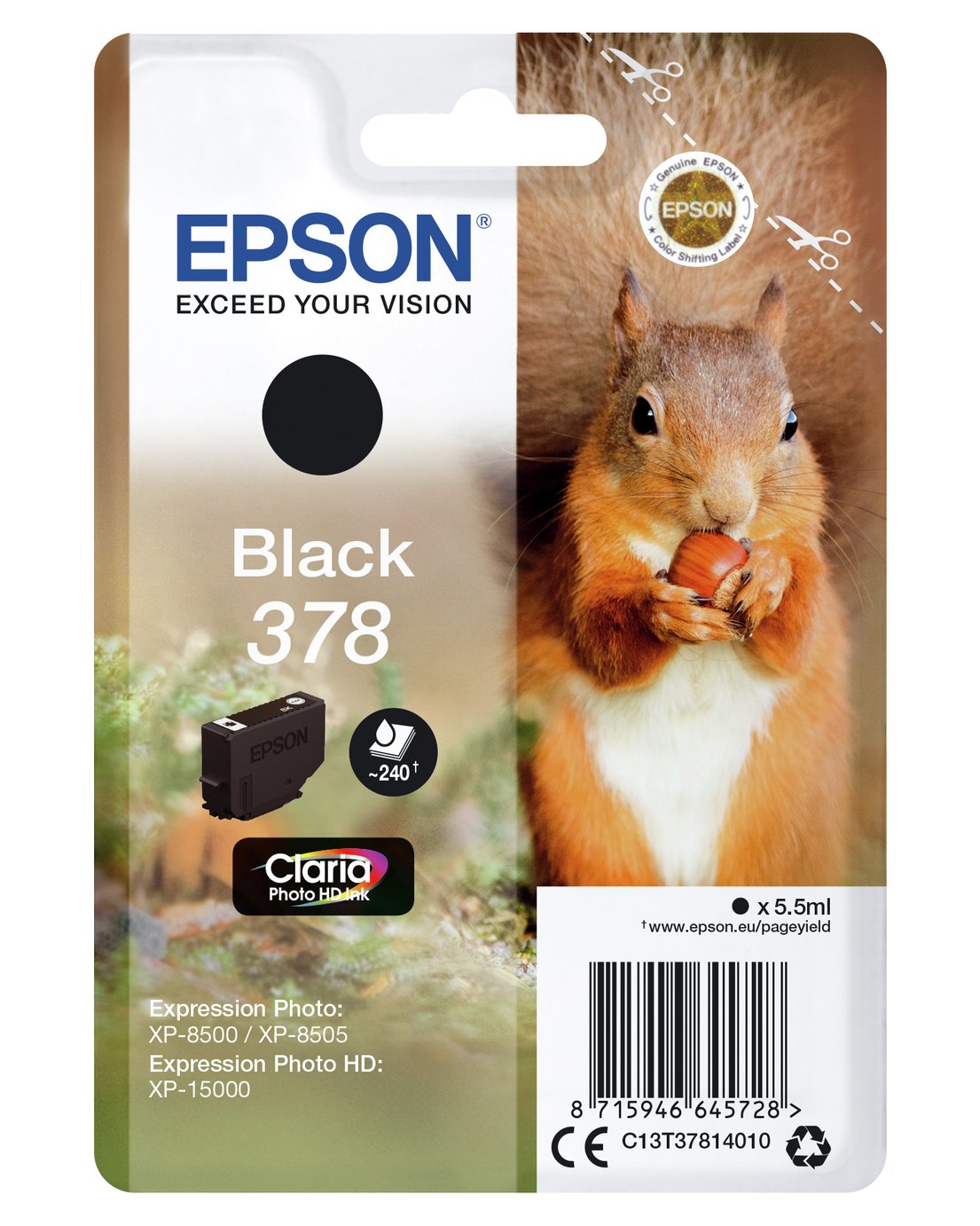 Epson 378 Squirrel Ink Cartridge - Black