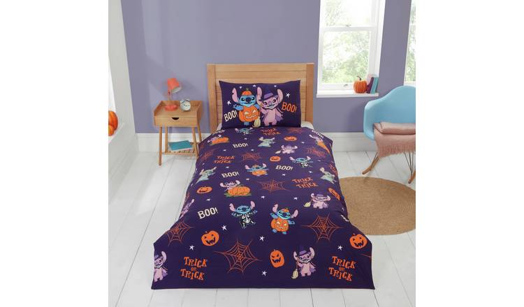 Disney Stitch Halloween Purple Kids Bedding Set - Single