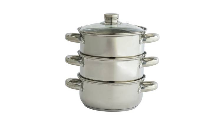 Argos Home 18cm 3 Tier Stainless Steel Steamer