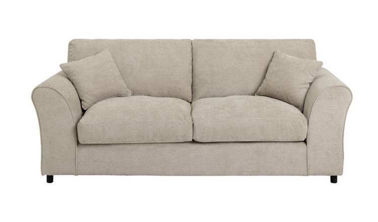 Argos Home Kacey Fabric 3 Seater Sofa - Stone