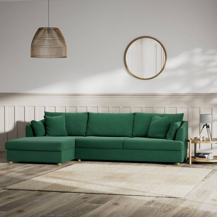 Habitat Holmfirth Left Hand Corner Sofa - Green 0