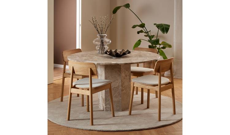 Furniture To Go Naxos Marble 5 Seater Dining Table - Brown