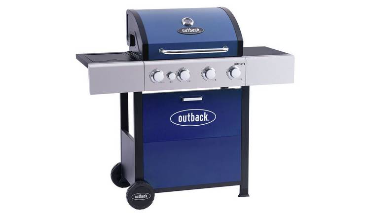 Outback Mercury 4 Burner Gas BBQ - Blue