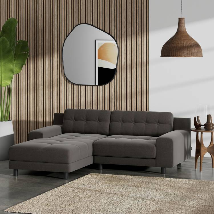 Habitat Hendricks Left Hand Corner Sofa - Slate Grey 0