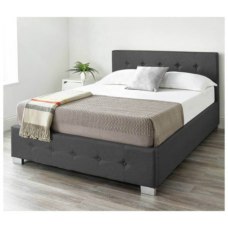 Aspire Kingsize End Lift Ottoman Bed with Mattress - Black 0