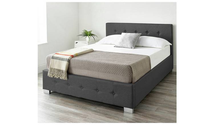 Aspire Fabric Single End Lift Ottoman Bed - Black