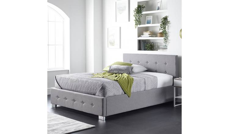 Aspire Linen Single Side Lift Ottoman Bed - Grey