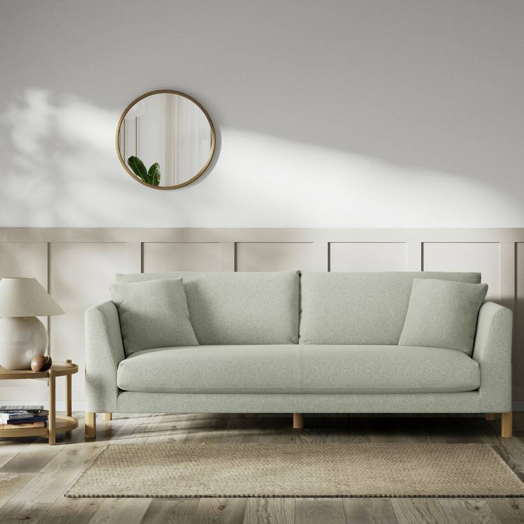 Habitat Aston Fabric 4 Seater Sofa - Sage Green - Ash Leg 0