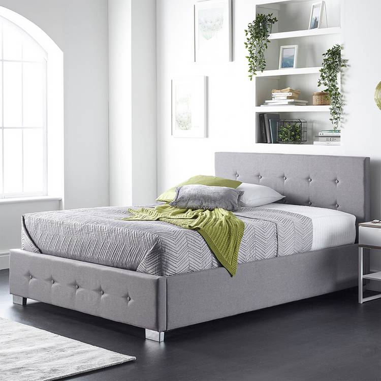 Aspire Side Lift Small Double Ottoman Bed with Mattress-Grey 0