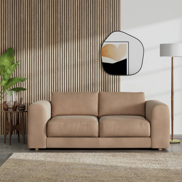 Habitat Ayr Velvet 3 Seater Sofa - Latte 0