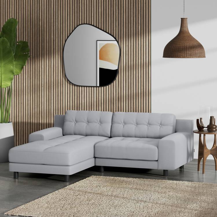 Habitat Hendricks Left Hand Corner Sofa - Grey - Black Leg 0