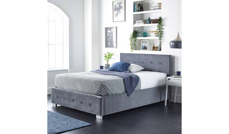 Aspire Side Lift Small Double Ottoman Bed with Mattress-Grey