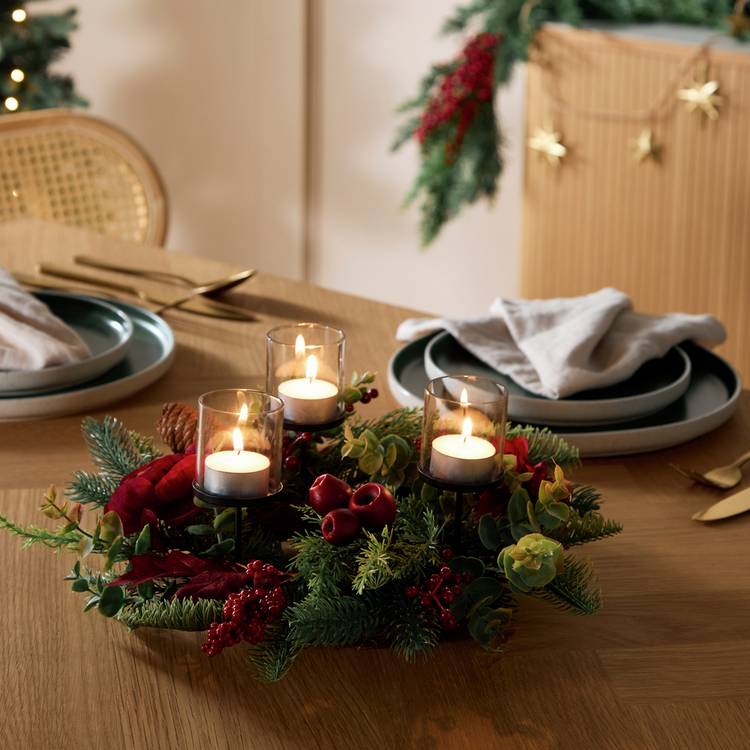 Habitat Foliage Candle Holder Christmas Decoration 0