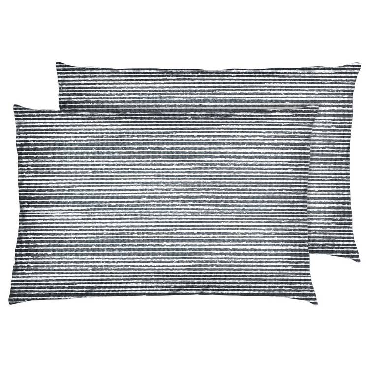 Habitat Stockholm Stripe Print Standard Pillowcase Pair-Grey 0