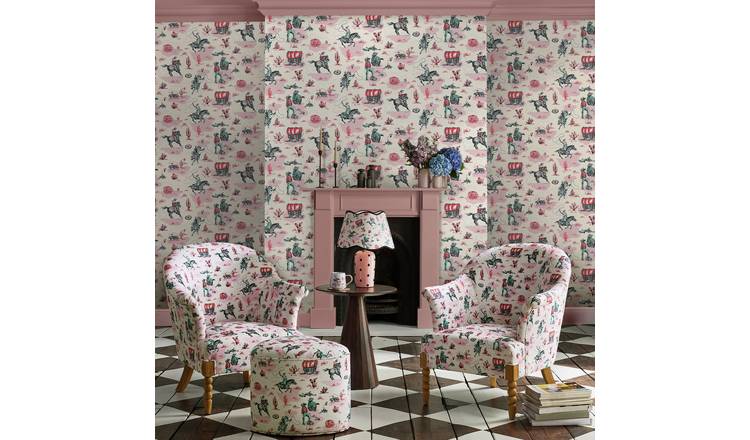 Cath Kidston Cowgirls Wallpaper - Pink