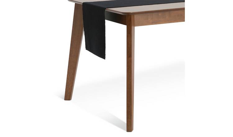Habitat Ribbed Cotton Table Runner - Black