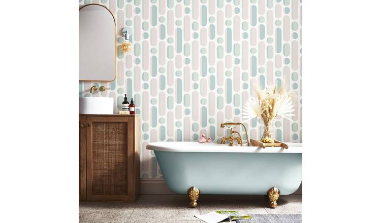 Envy Morse Rose N Sage Wallpaper - Cream