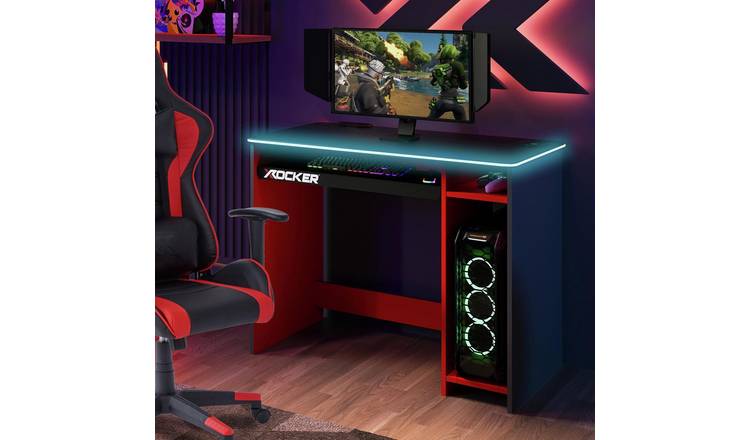 X Rocker Carbon-Tek Adapt Gaming Desk - Grey