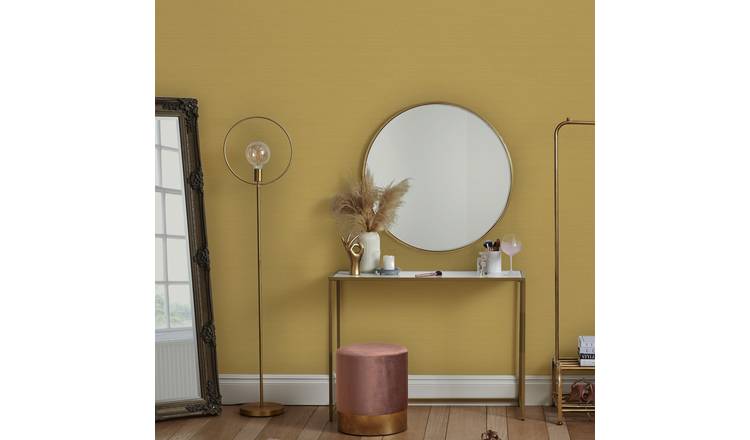 Envy Stitch Please Ochre Saffron Yellow Wallpaper