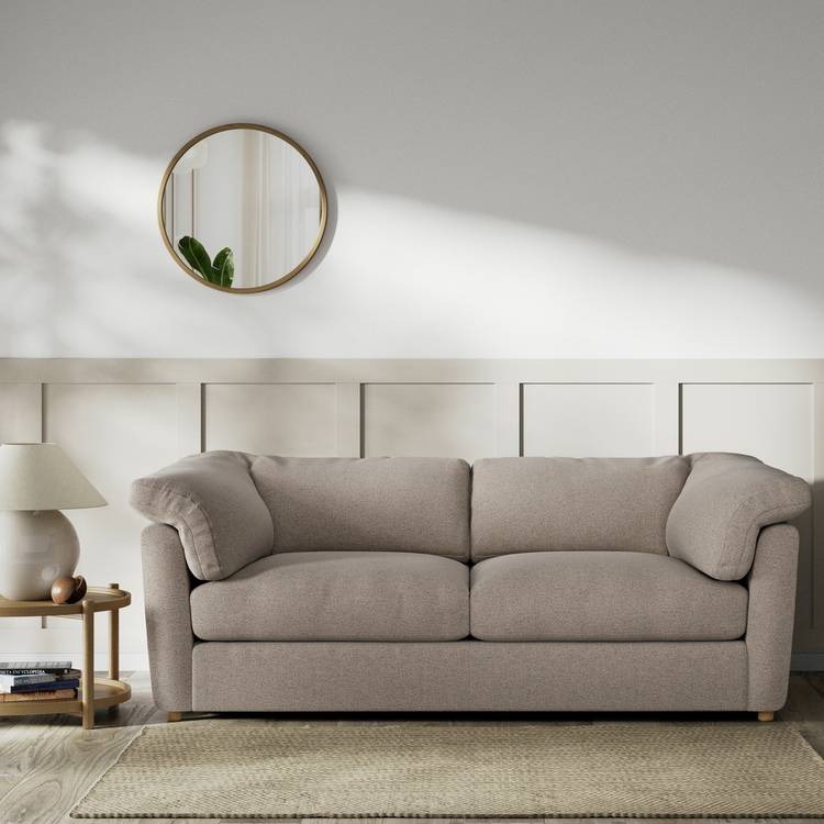 Habitat Wynn Fabric 3 Seater Sofa - Mocha - Ash Leg 0