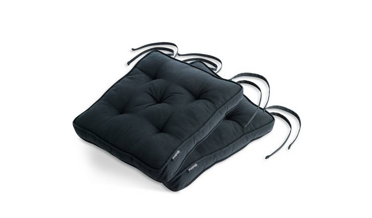 Habitat Set of 2 Seat Cushions - Black