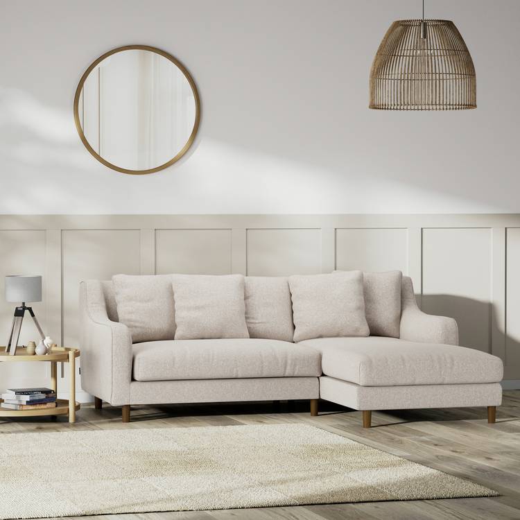 Habitat Swift Right Hand Corner Sofa - Natural - Dark Leg 0