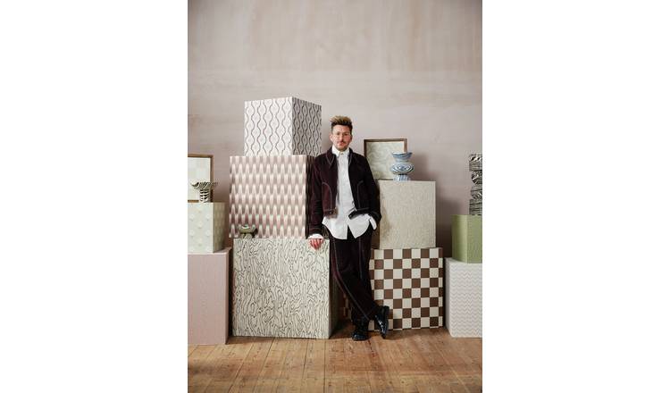 Harlequin Blenets Check Chocolate Multi Colour Wallpaper