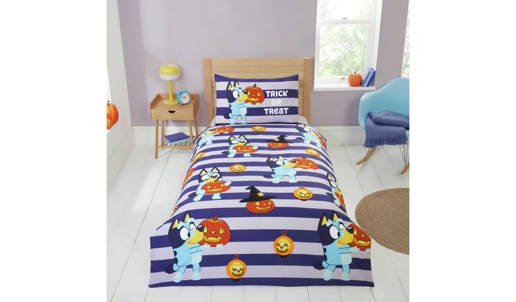 Bluey Cotton Halloween Blue Kids Bedding Set - Single