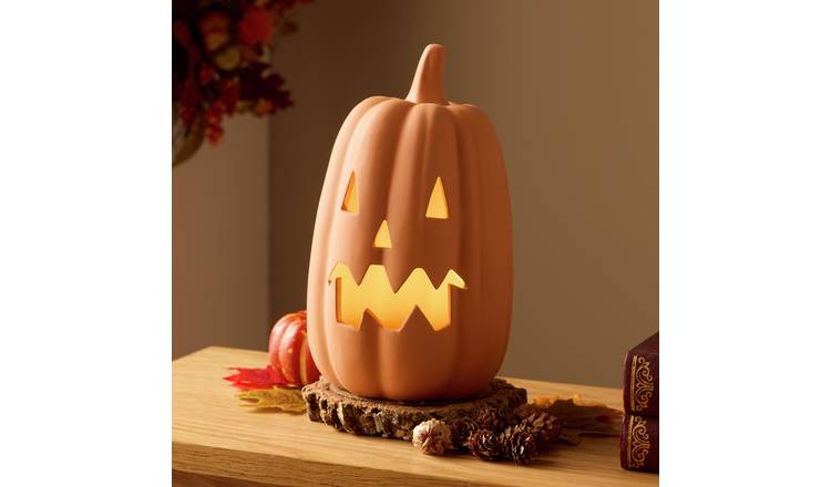 Argos Home Light Up Terracotta Pumpkin Halloween Decoration