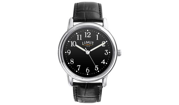 Limit Black Strap and Black Dial Analogue Watch