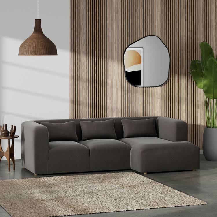 Habitat Lars Right Hand Corner Sofa - Slate Grey - Ash Leg 0