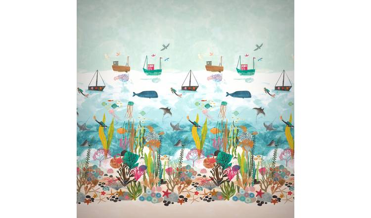 Harlequin Kids Above and Below Marine Life Wallpaper