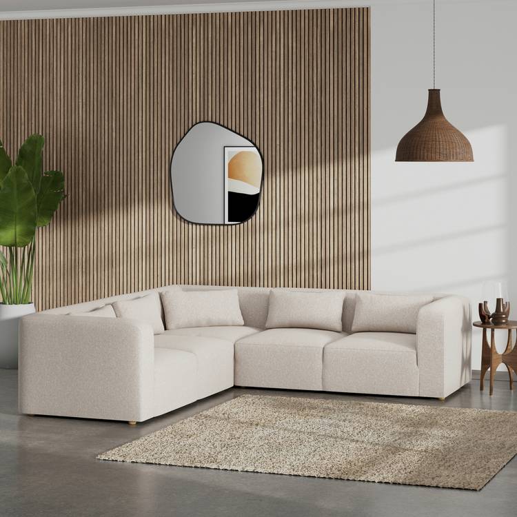 Habitat Lars Reversible Corner Sofa - Natural - Ash Leg 0