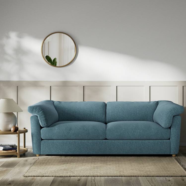 Habitat Wynn Fabric 4 Seater Sofa - Blue - Ash Leg 0
