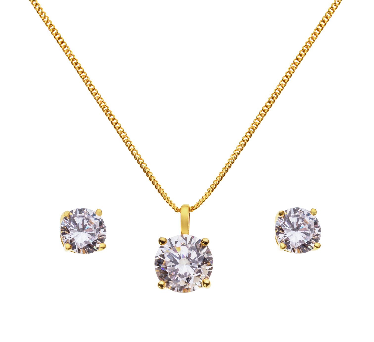 Revere 9ct Gold Plated Silver Pendant & Earring Set