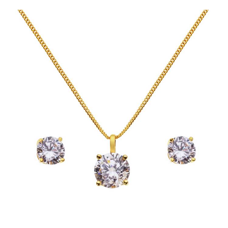 Revere 9ct Gold Plated Silver Pendant & Earring Set 0