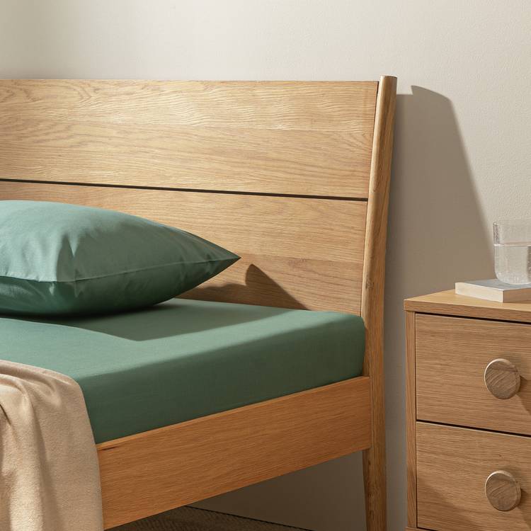 Habitat Cotton Rich 180 TC Green Fitted Sheet - Small Double 0