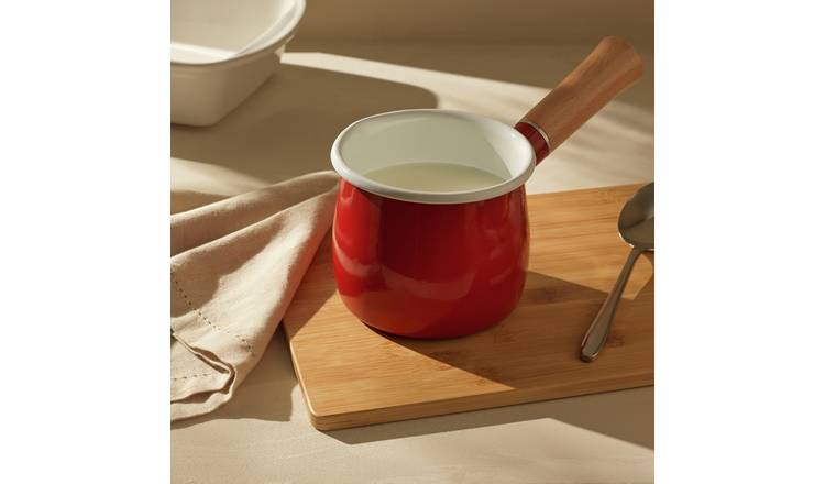 Argos Home 10cm Carbon Steel Milk Pan - Red