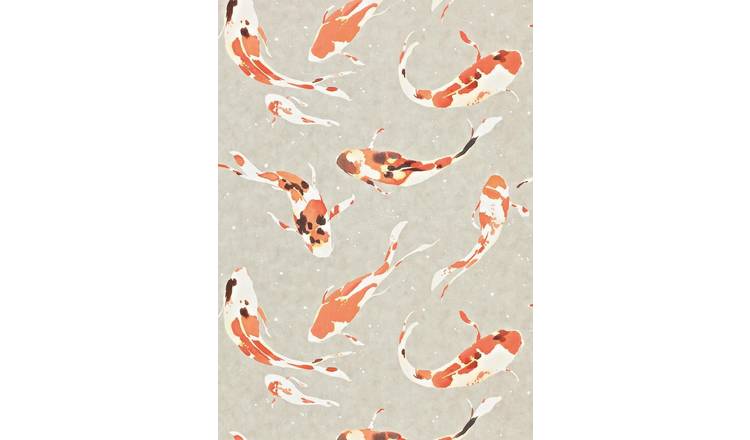 Harlequin Koi Paprika Cream Wallpaper