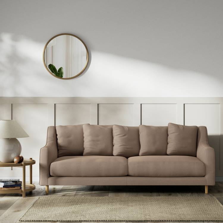 Habitat Swift Fabric 3 Seater Sofa - Biscuit - Ash Leg 0