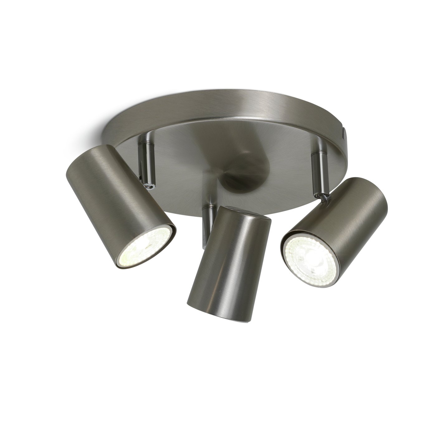 Habitat Spotlight 3 Light Plate - Brushed Chrome