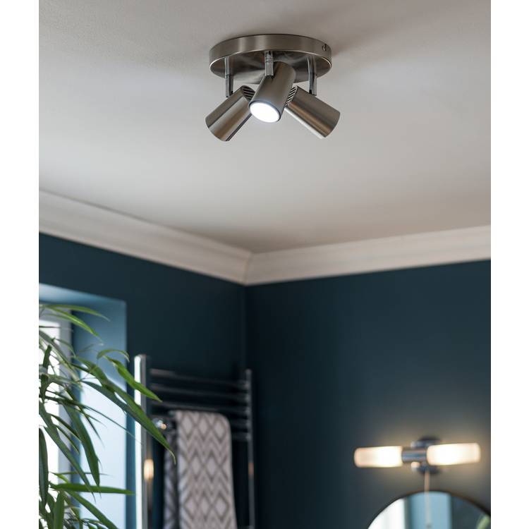 Argos Home Spotlight 3 Light Plate - Brushed Chrome 0