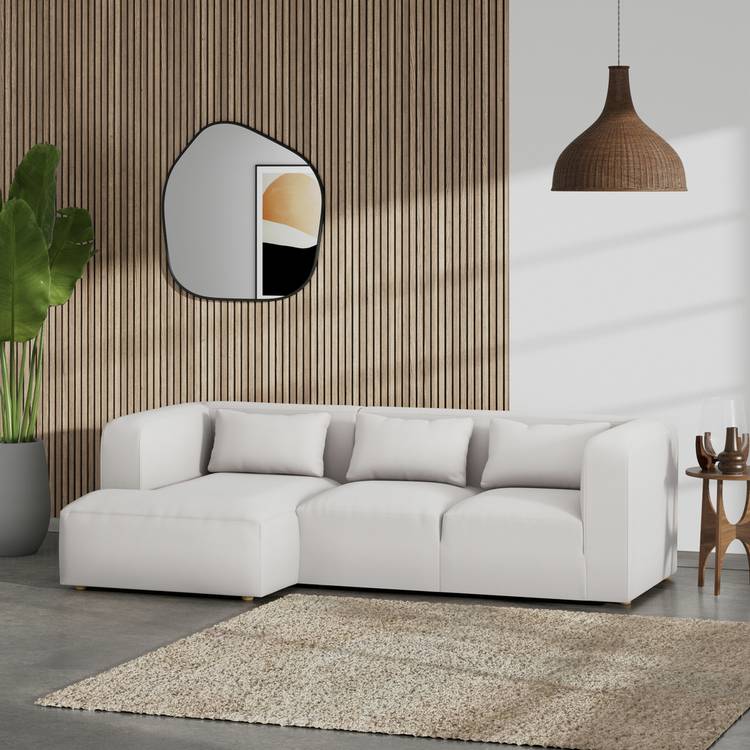 Habitat Lars Left Hand Corner Sofa - Natural - Ash Leg 0