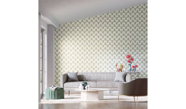 Harlequin Wood Frog Forest Chalk Green Wallpaper