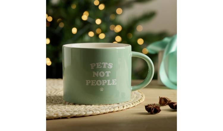 Argos Home Pets Not People Mug - Sage Green