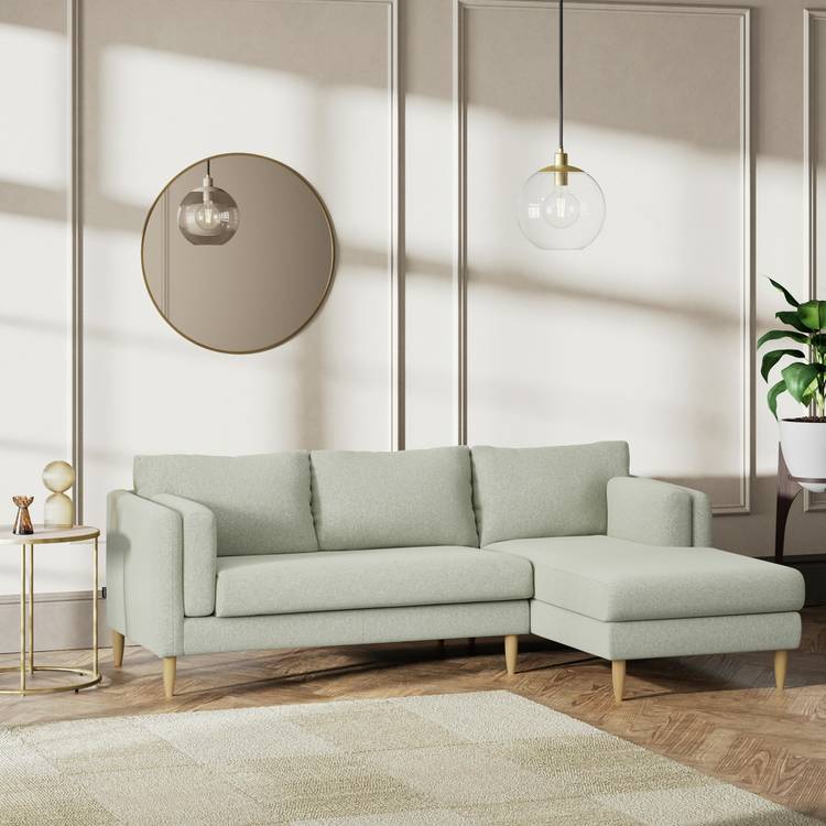Habitat Newington Right Hand Corner Sofa -Sage Green-Ash Leg 0