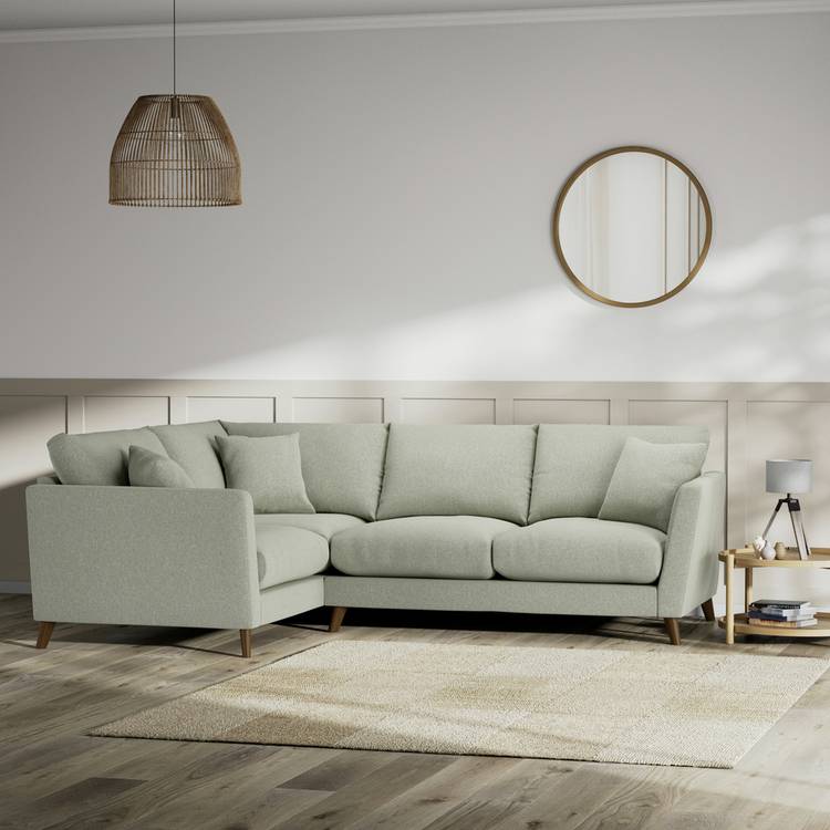 Habitat Lomond Left Hand Corner Sofa - Sage Green - Dark Leg 0