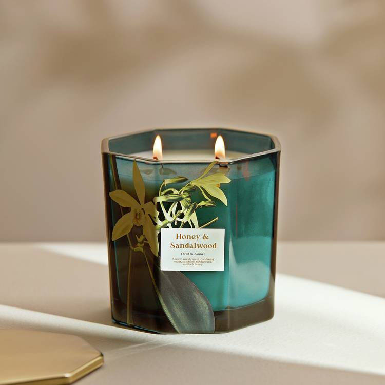 Habitat Medium Multi Wick Candle - Honey & Sandalwood 0